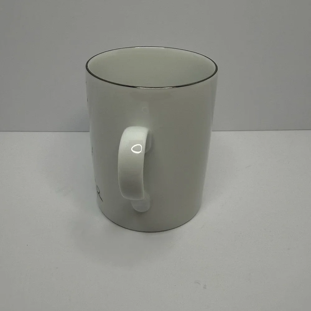 Pottery Barn Reindeer Mugs 12 Oz Silver Trim Lot‎ Of 3 Donner Comet Cupid